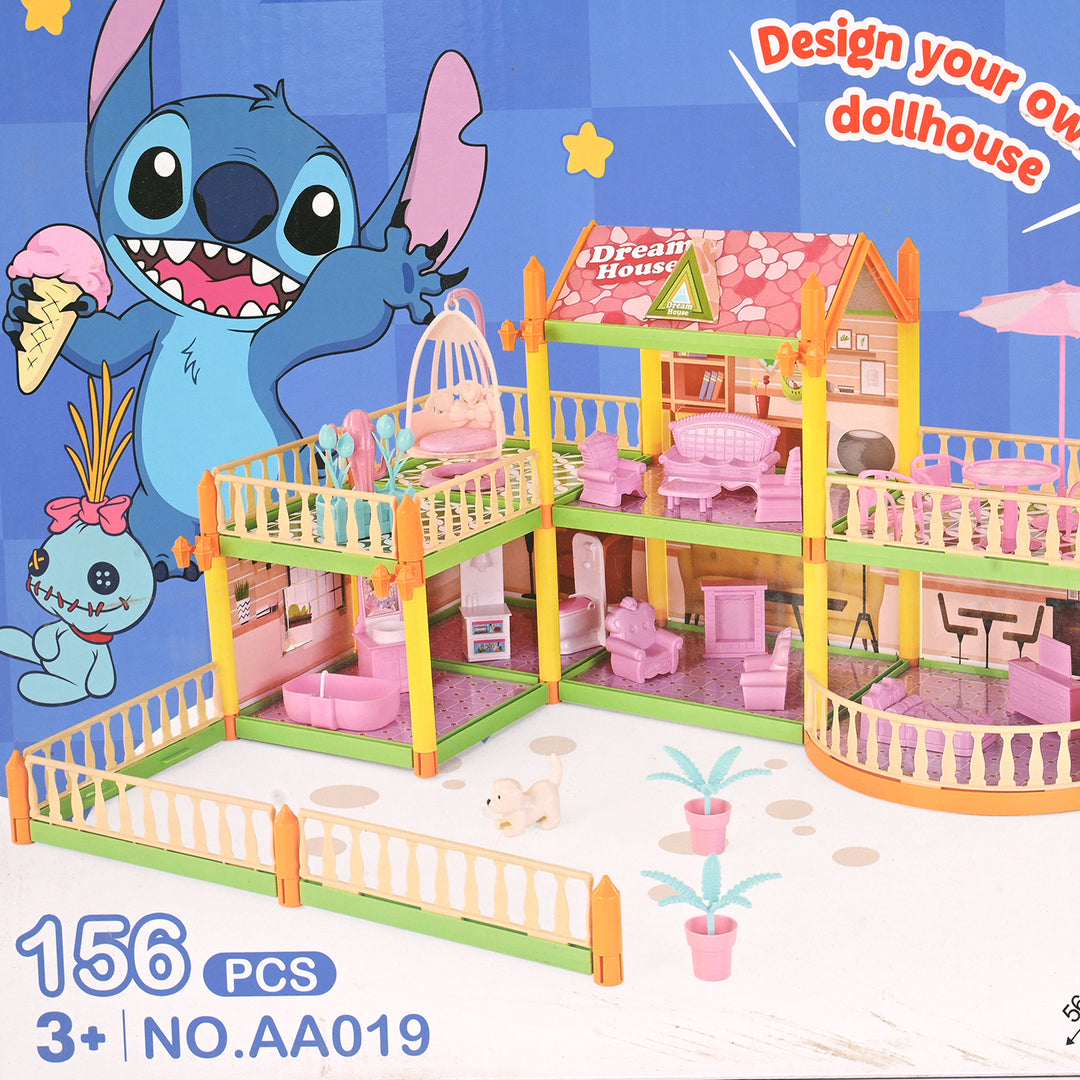 Kids Villa Dollhouse Play Set (156 Pieces)
