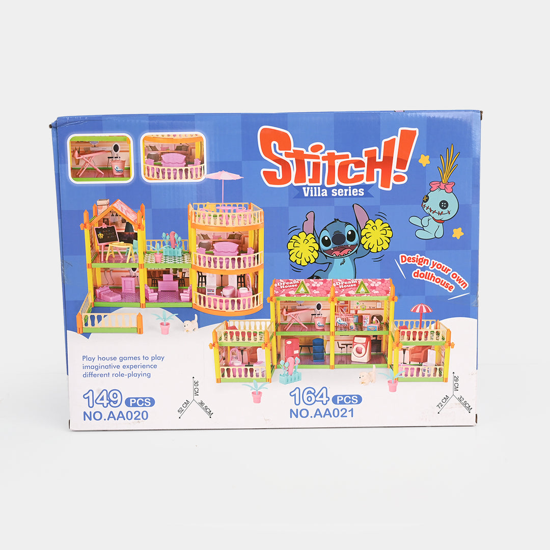 Kids Villa Dollhouse Play Set (156 Pieces)