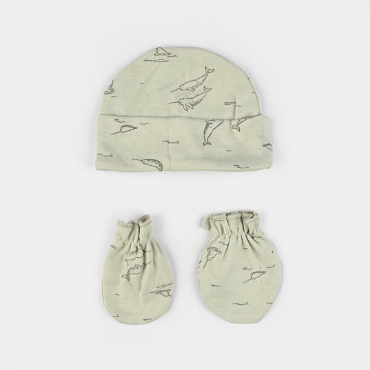 Baby Swaddle with Cap & Mittens Set
