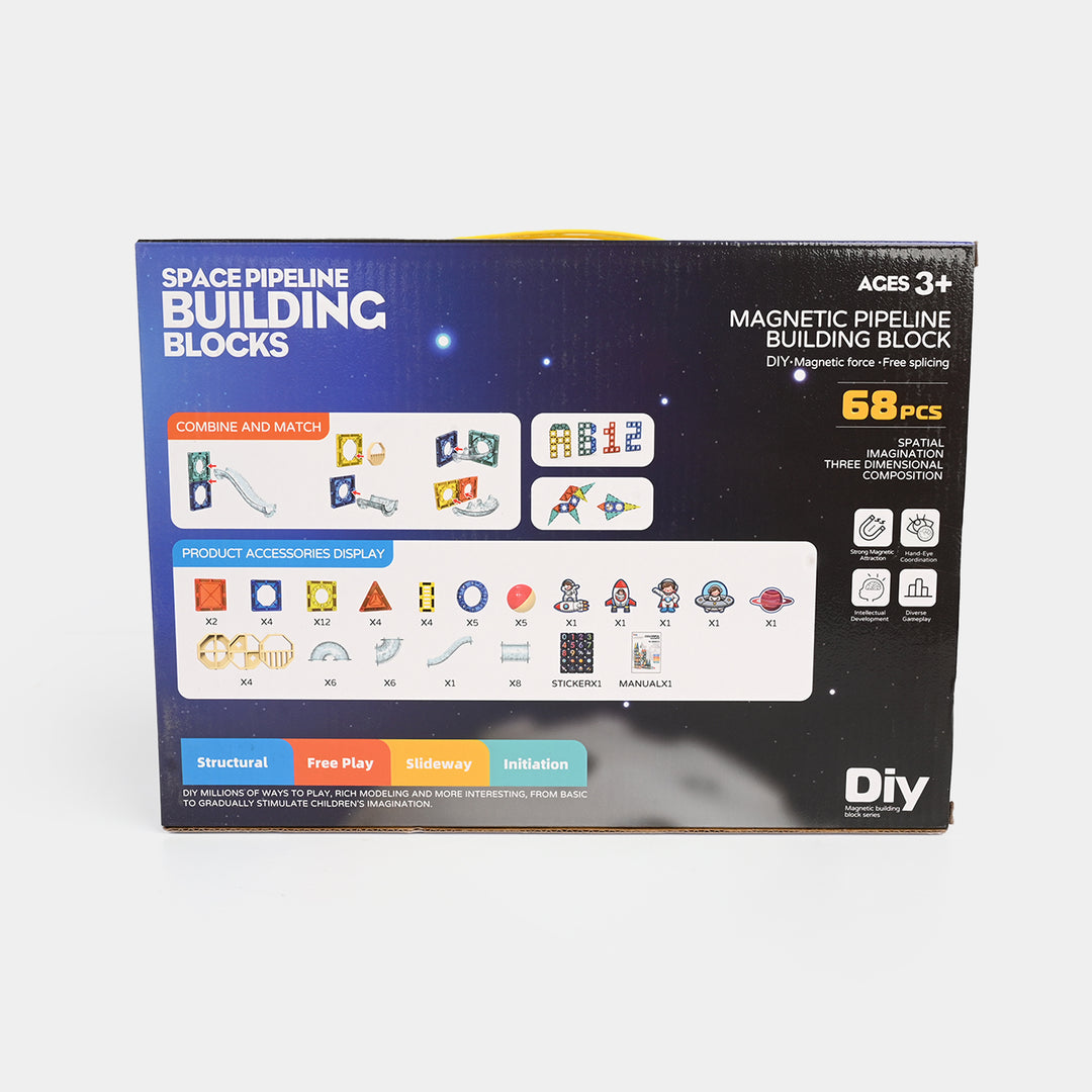 Space Magnetic Pipeline Building Block Set | 68PCs