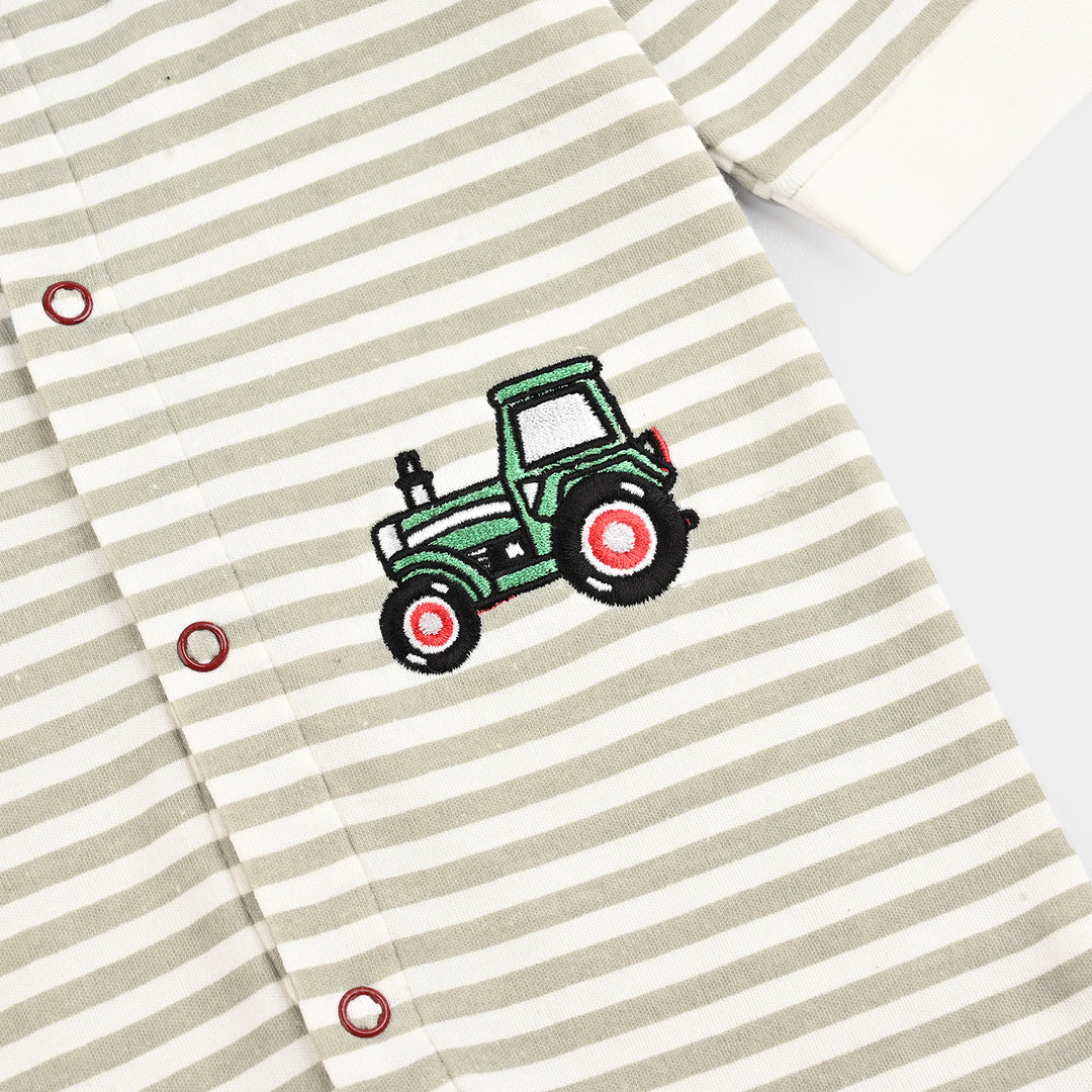 Infant Boys Cotton Interlock Romper CARS-Snow.White