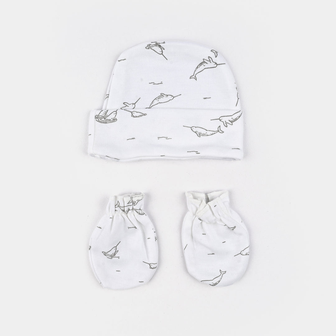 Baby Swaddle with Cap & Mittens Set