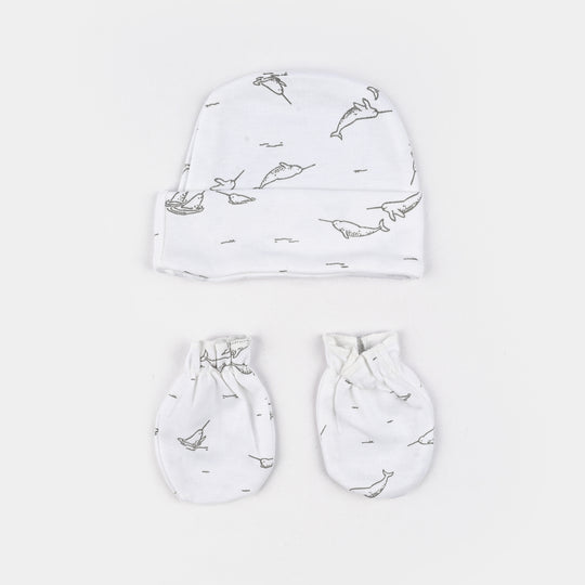 Baby Swaddle with Cap & Mittens Set