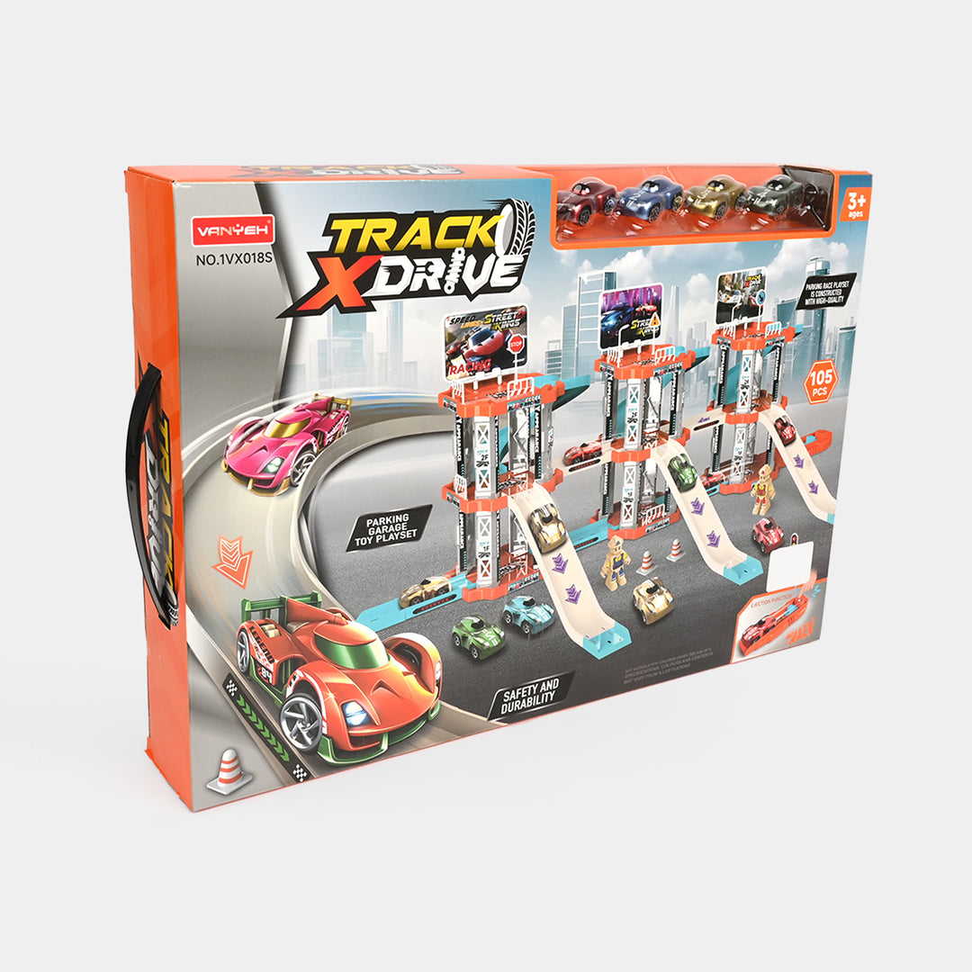 Track X-Drive Parking Garage Toy Playset