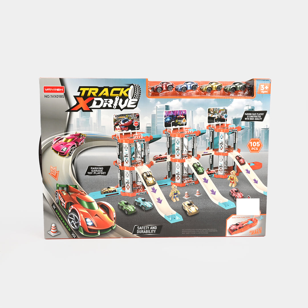 Track X-Drive Parking Garage Toy Playset