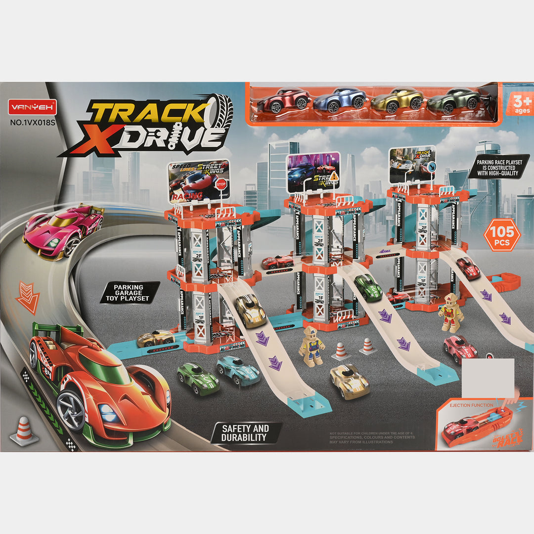 Track X-Drive Parking Garage Toy Playset