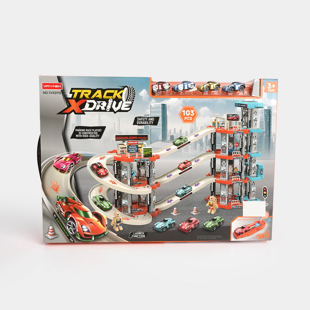 Track X-Drive Parking Garage Toy Playset