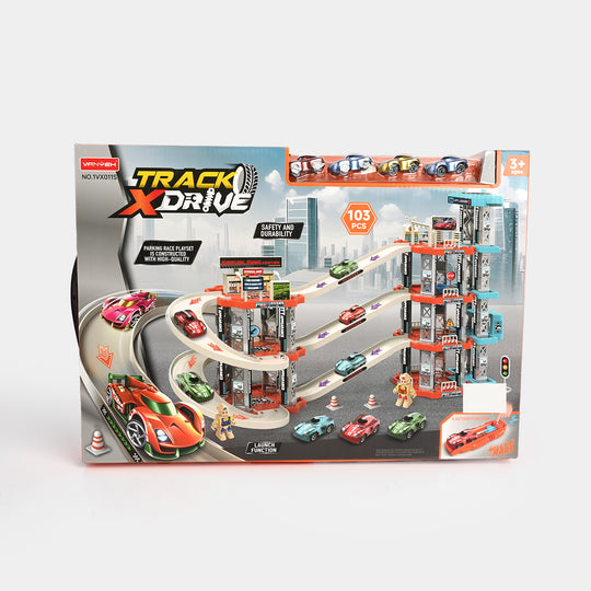 Track X-Drive Parking Garage Toy Playset