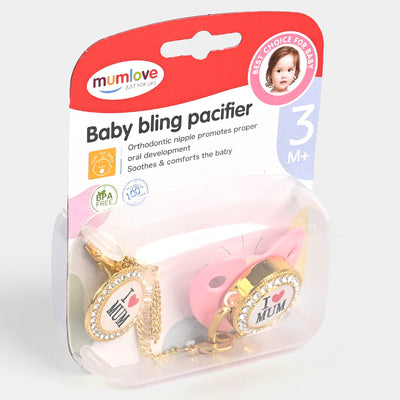 Mom Love Fancy Baby Bling Pacifier | Pink