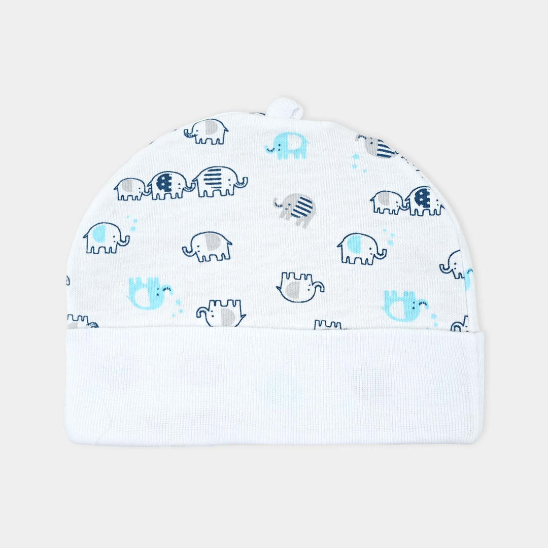 Infant Cotton Interlock Caps Set Elephants