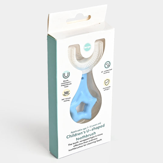 Children Baby U Shaped Tooth Brush Box-Blue