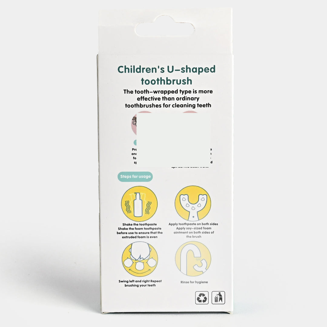 Children Baby U Shaped Tooth Brush Box-Blue