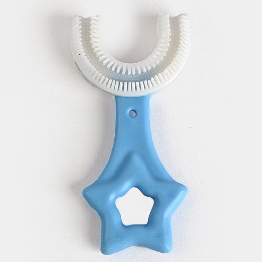 Children Baby U Shaped Tooth Brush Box-Blue