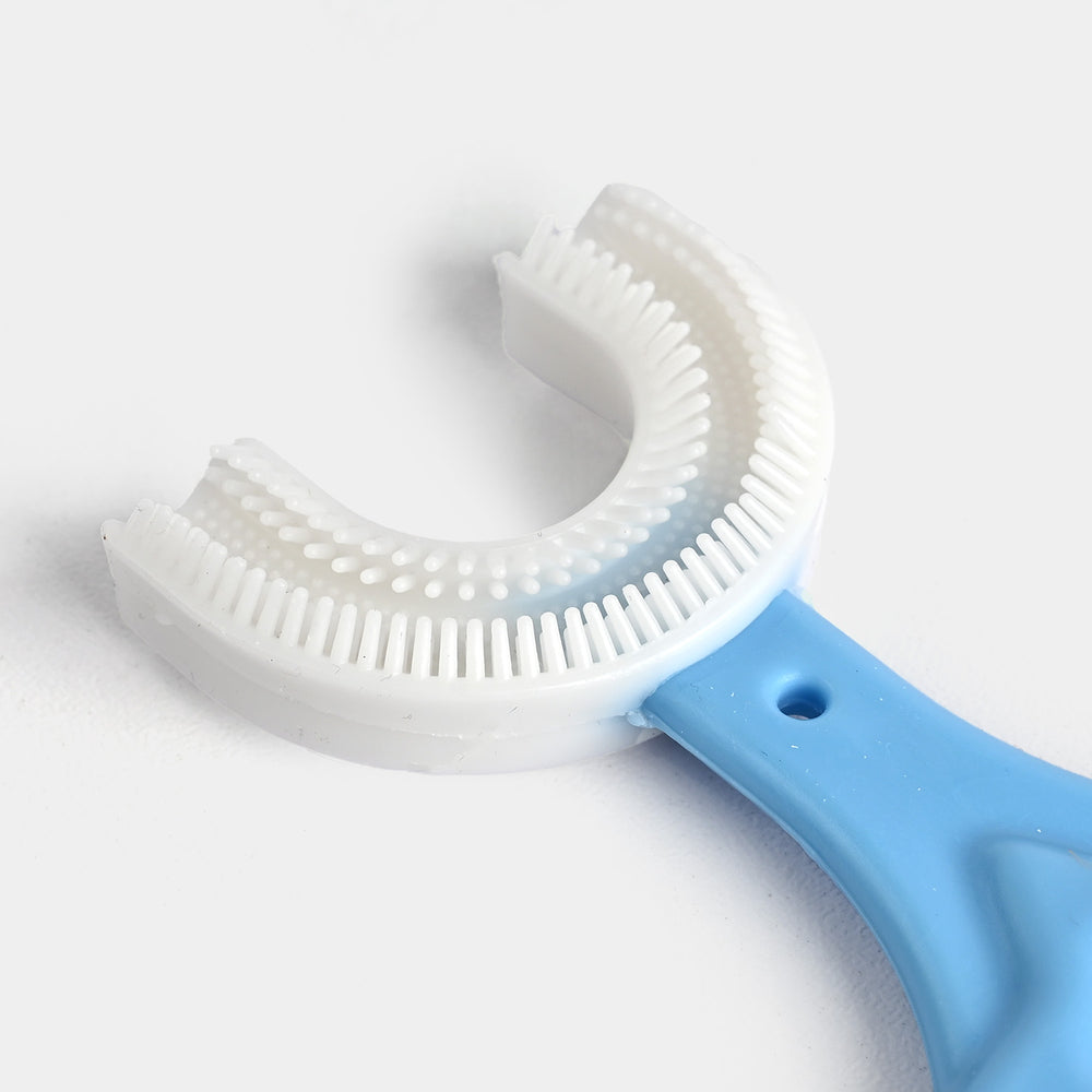 Children Baby U Shaped Tooth Brush Box-Blue