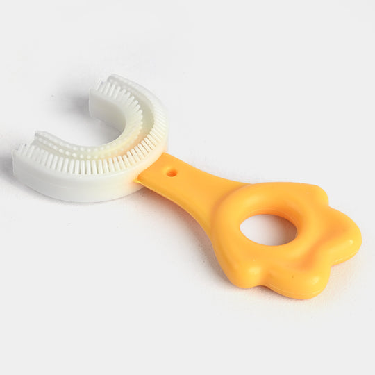 Baby U Shaped Tooth Brush Box-Yellow