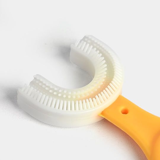 Baby U Shaped Tooth Brush Box-Yellow