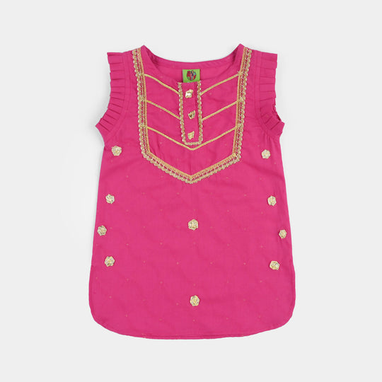 Infant Girls Jacquard 2-Piece Set (Ruby) - Shocking Pink