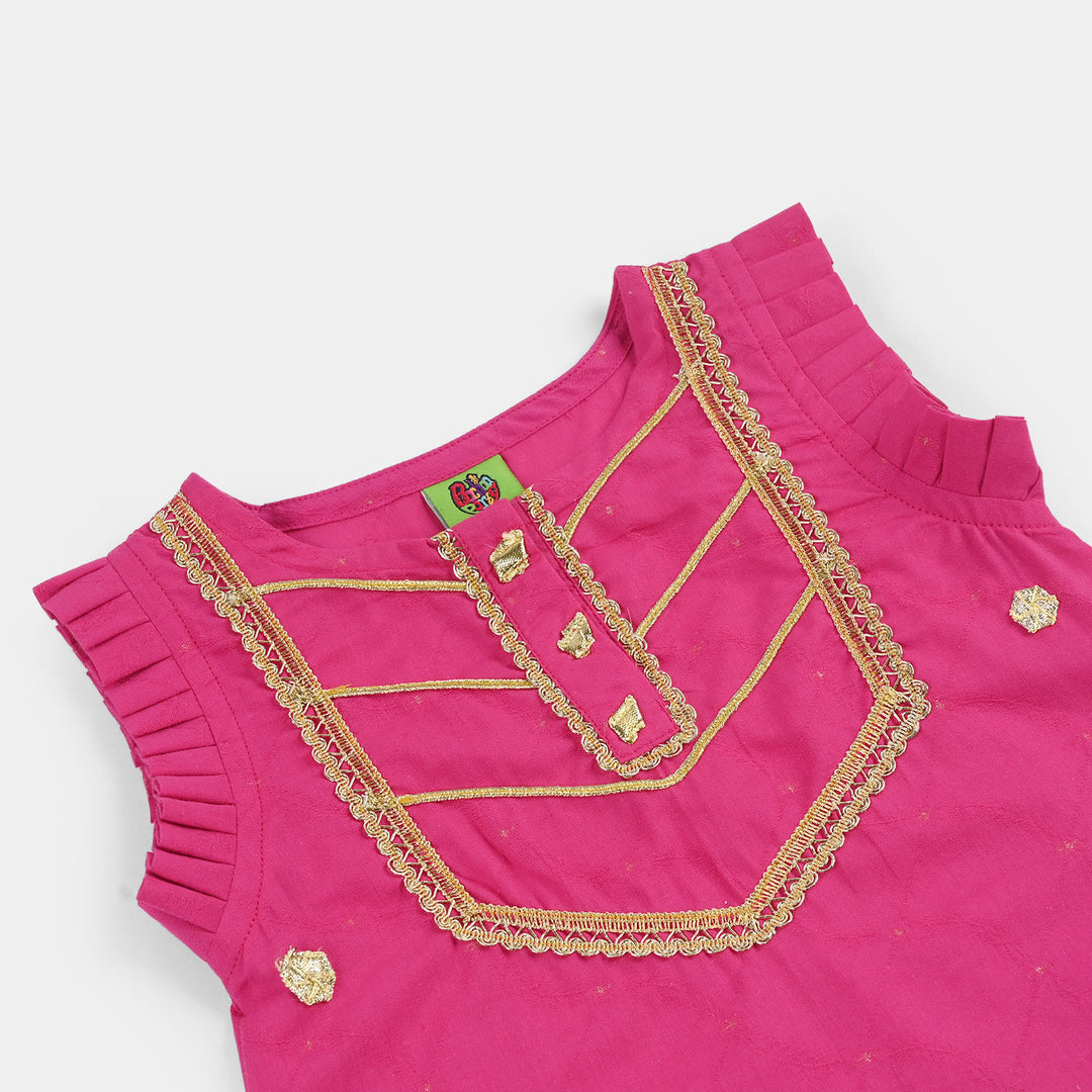 Infant Girls Jacquard 2-Piece Set (Ruby) - Shocking Pink