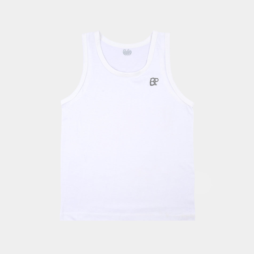 Boys Cotton Jersey Vest-Pack of 2-White