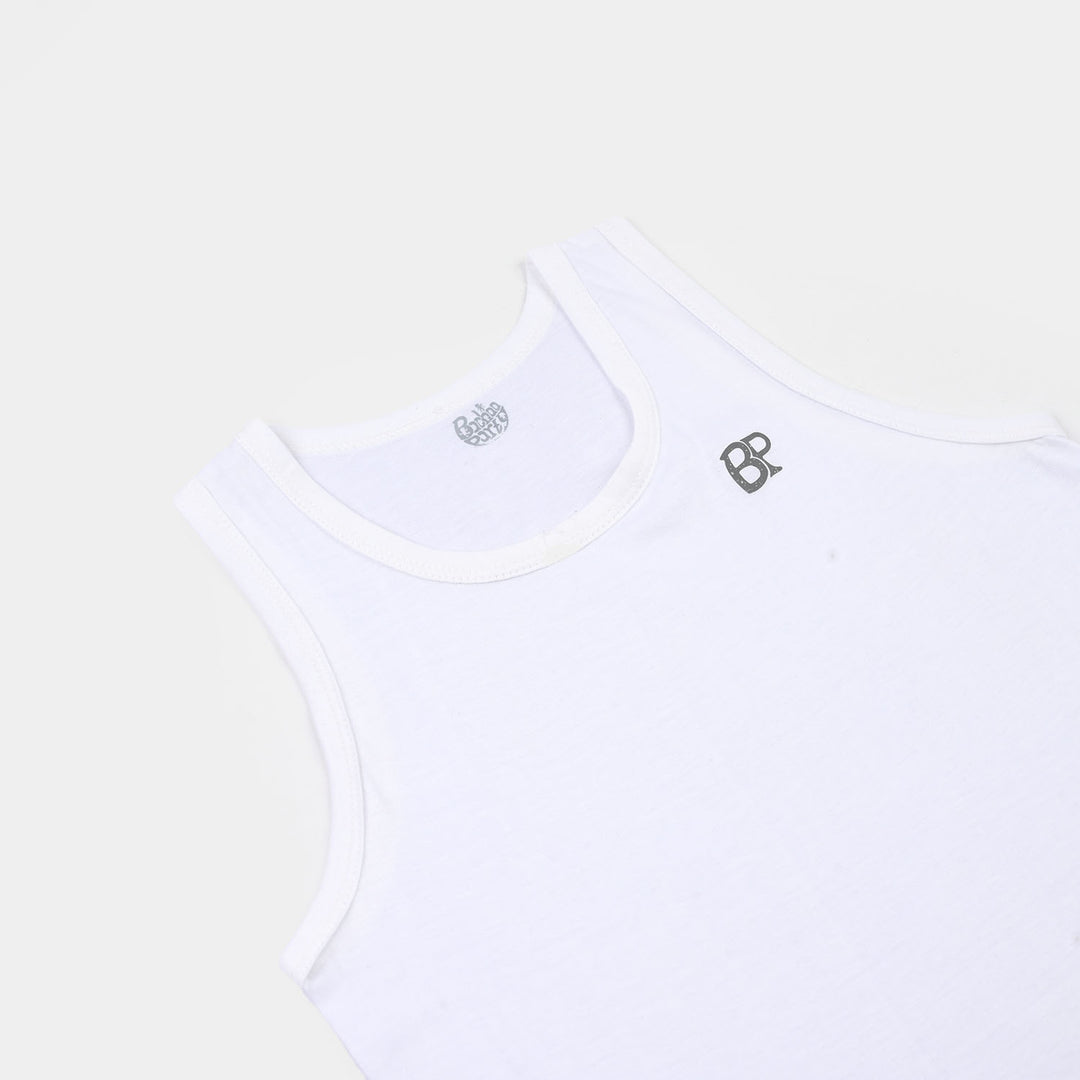 Boys Cotton Jersey Vest-Pack of 2-White