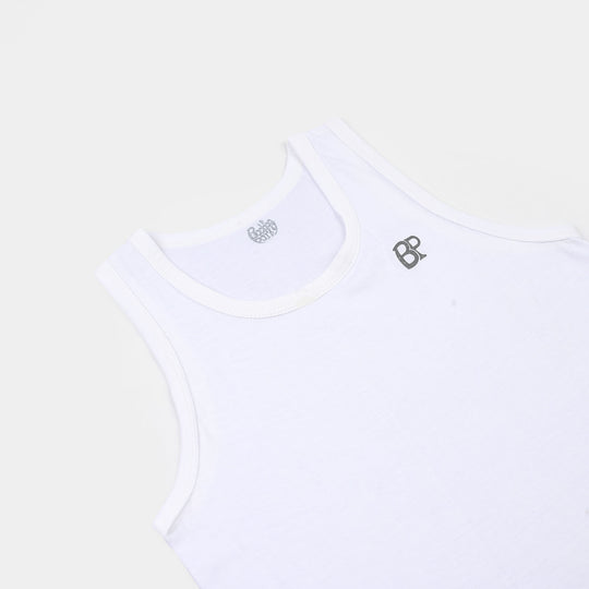 Boys Cotton Jersey Vest-Pack of 2-White