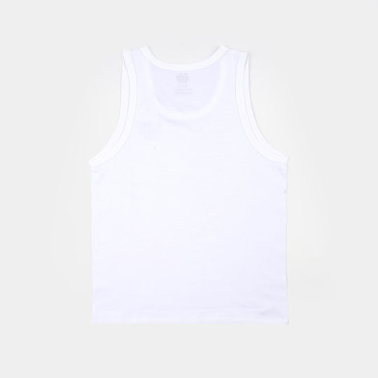 Boys Cotton Jersey Vest-Pack of 2-White
