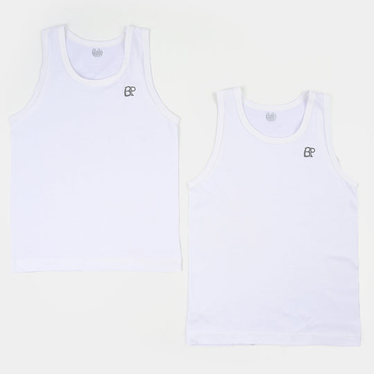 Boys Cotton Jersey Vest-Pack of 2-White