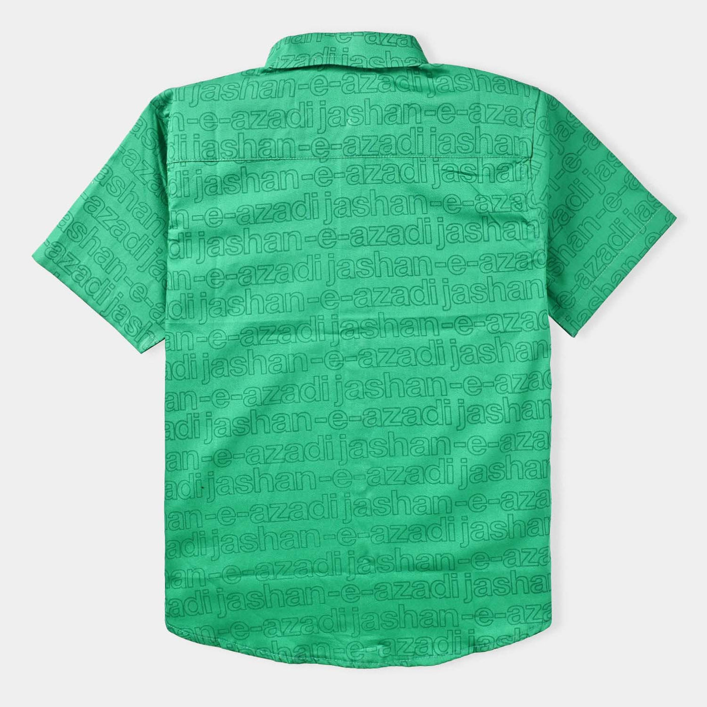 Boys Cotton Poplin Casual Shirt H/S (14-Azadi)-Green