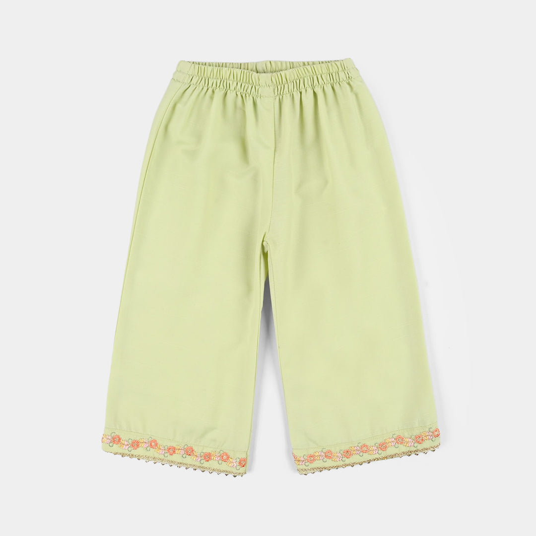 Infant Girls Raw Silk 2-Piece Set (Laddoo Rani) - Pista Green