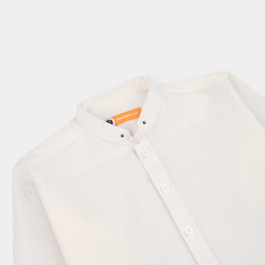 Boys Poly Viscose 2Piece Suit (Bright White)