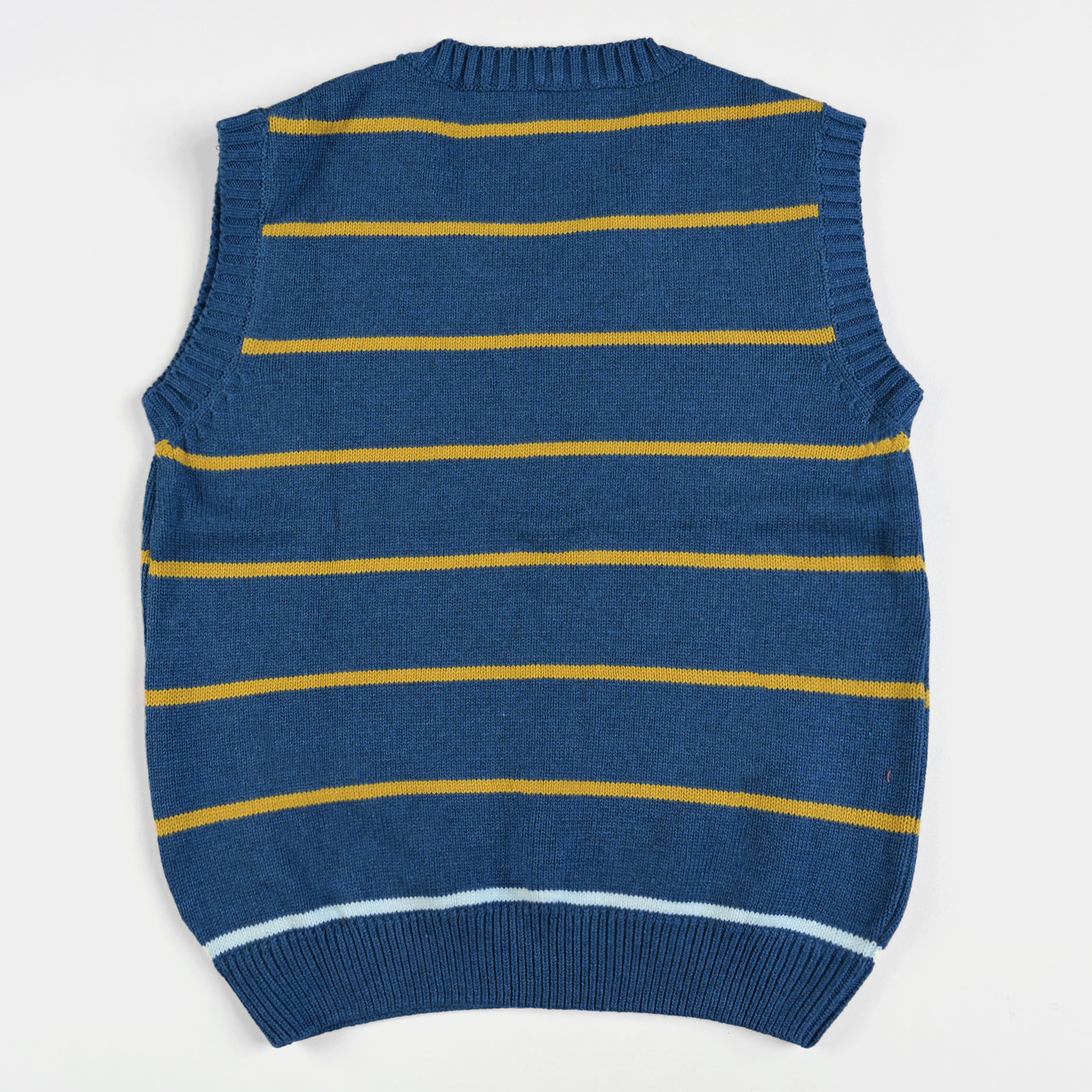 Boys Acrylic Sleeveless Sweater Striper-NAVY