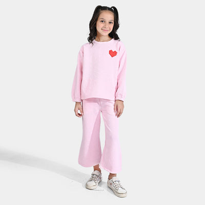 Girls Jacquard 2 Piece Suit Prism Heart-L Pink