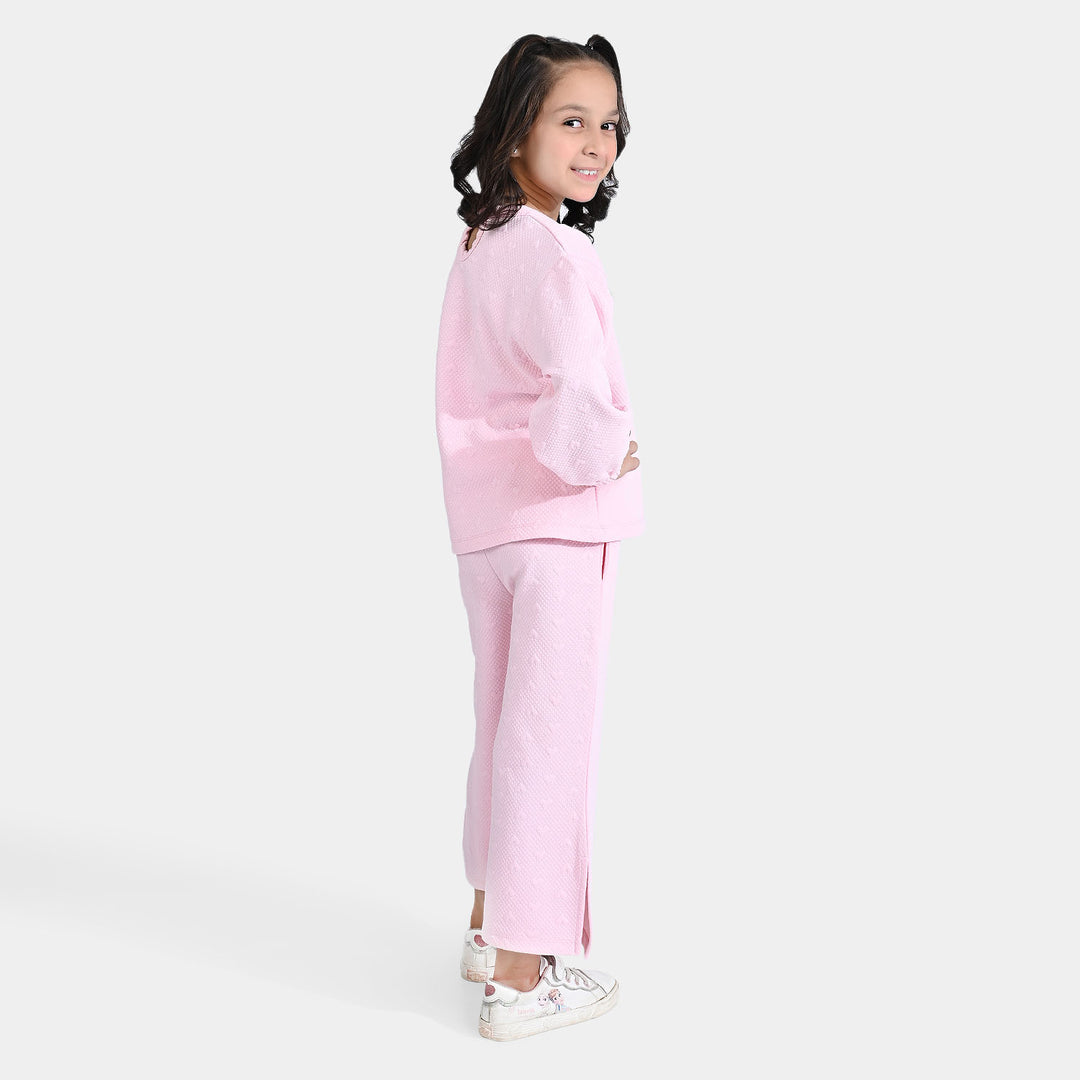 Girls Jacquard 2 Piece Suit Prism Heart-L Pink