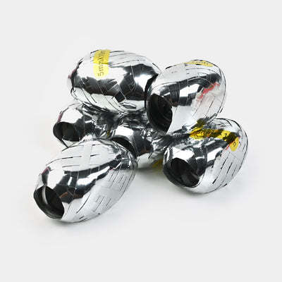 6 Silver Curling Ribbons for Balloons Decoration