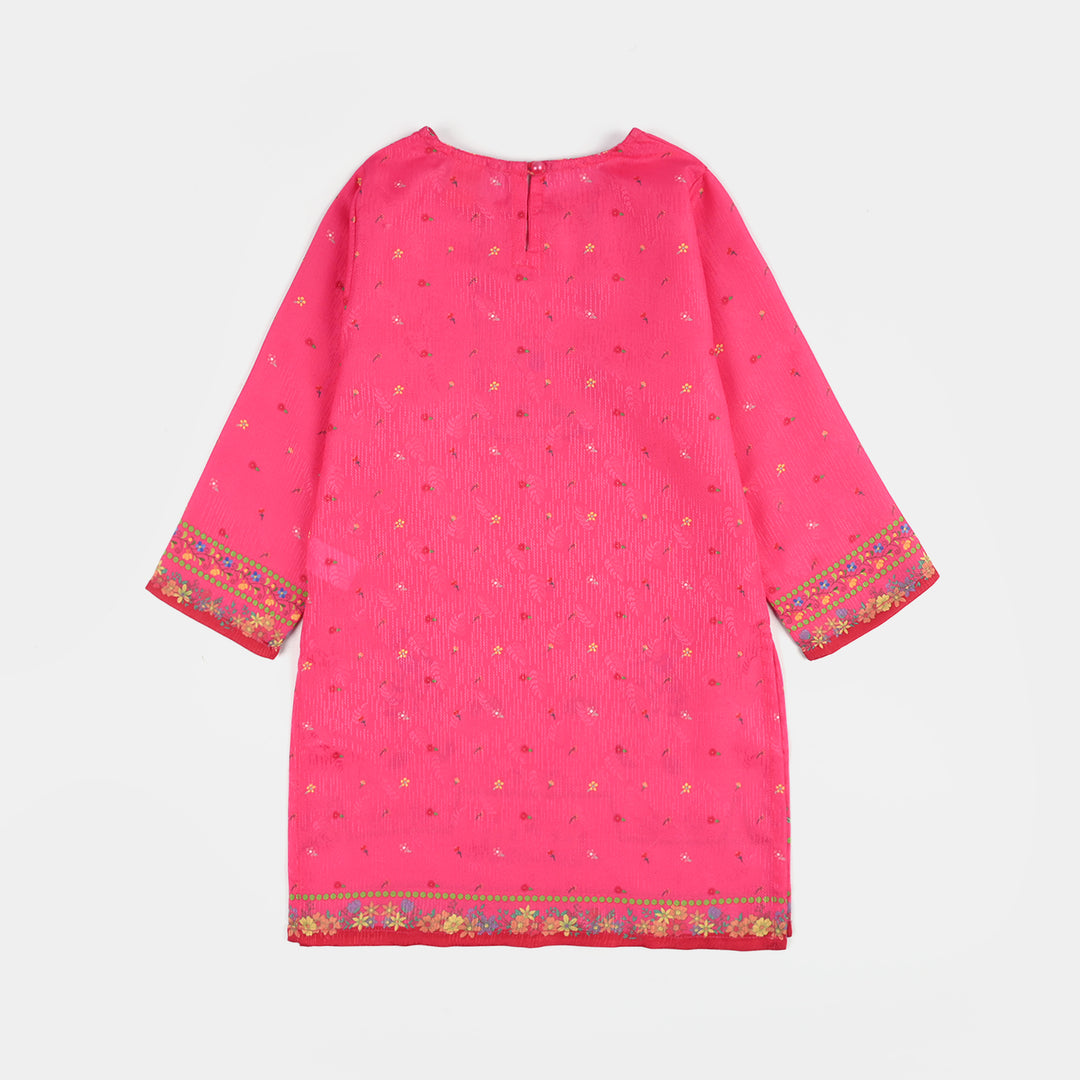 Teens Girls Jacquard Printed 2Pcs (Bloom) - Pink