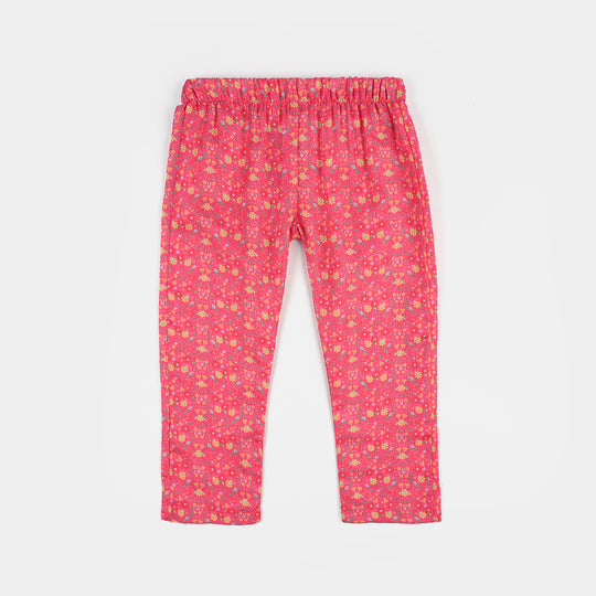 Teens Girls Jacquard Printed 2Pcs (Bloom) - Pink