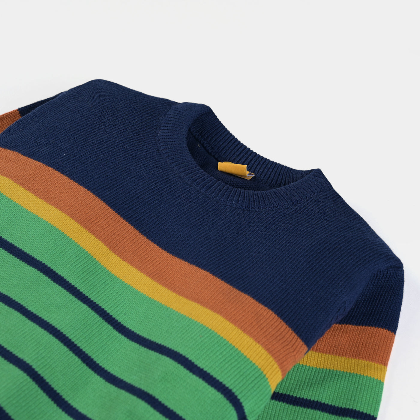 Boys Acrylic Full Sleeves Sweater Striper-Green