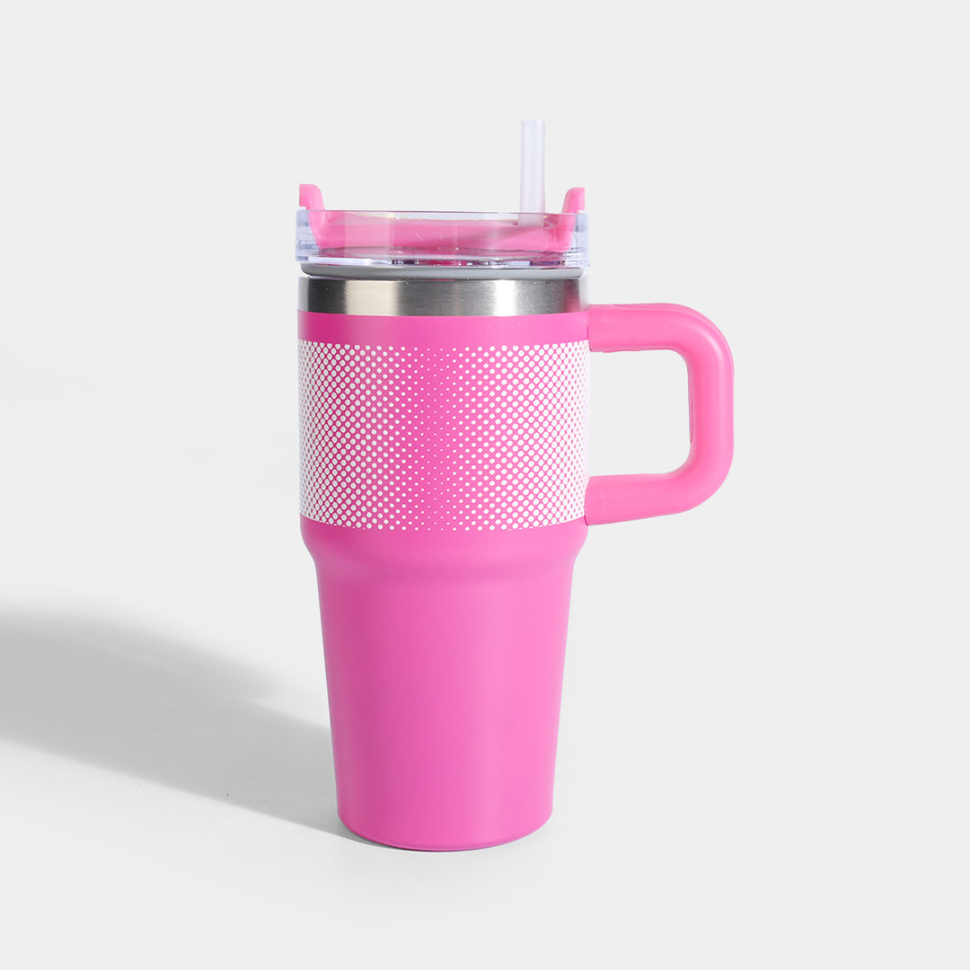 Insulated Stainless Steel Tumbler with Handle & Straw 20oz