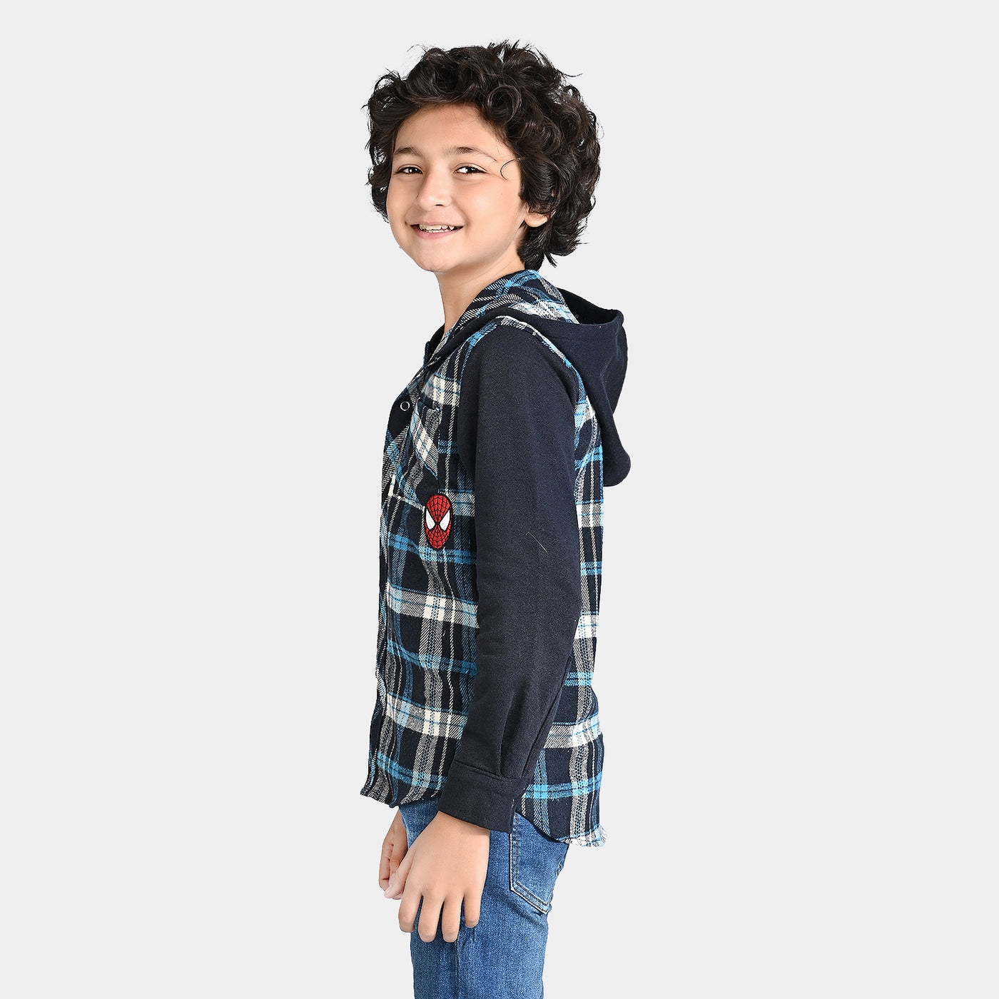 Boys Flannel Casual Shirt F/S -T.Blue