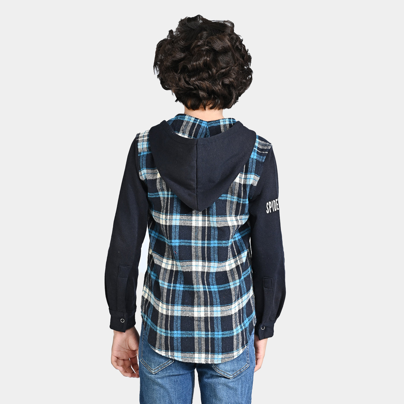 Boys Flannel Casual Shirt F/S -T.Blue