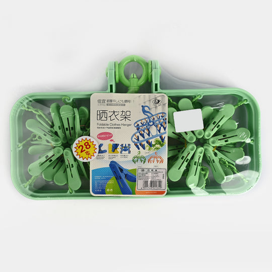Baby Foldable Cloth Hanger 28PCs | Green