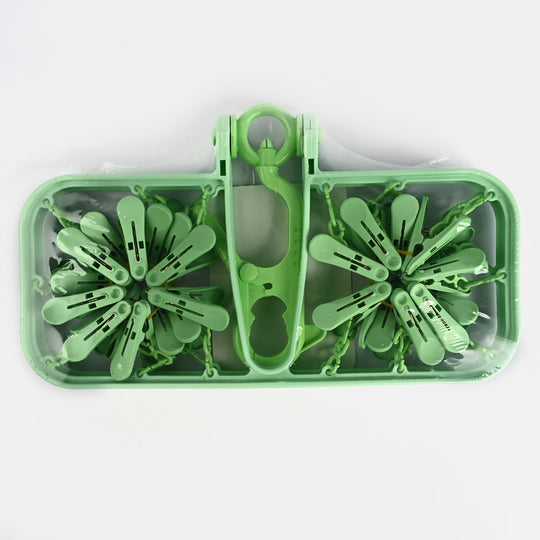 Baby Foldable Cloth Hanger 28PCs | Green