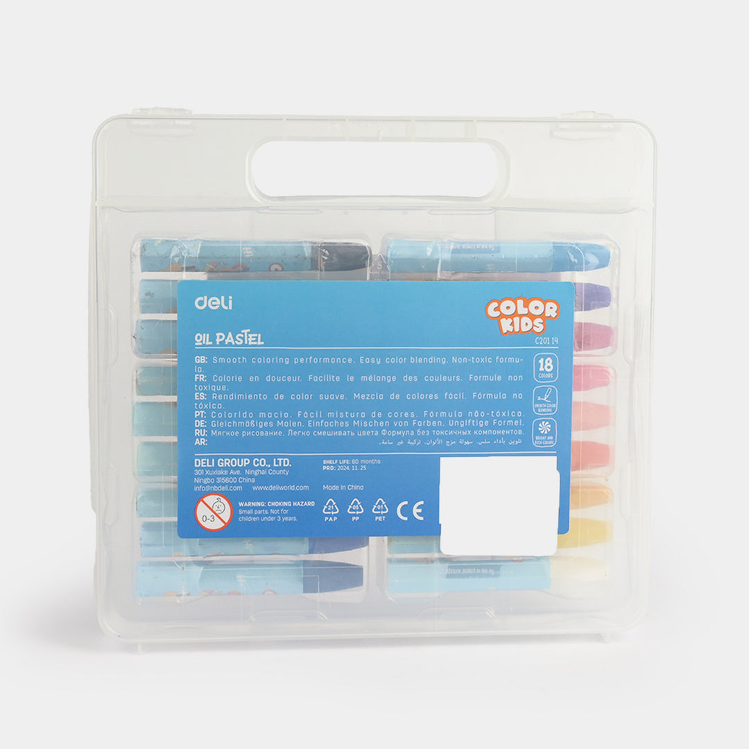 Deli Oil Pastel 18 Colors for Kids