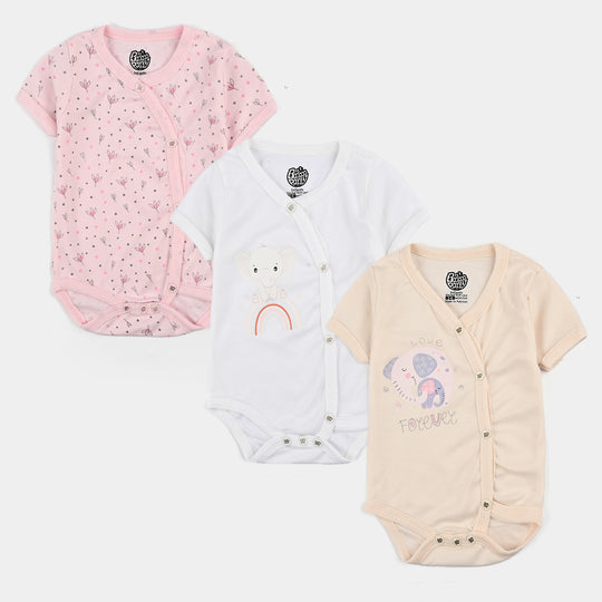 Pack Of 3 Infant Unisex Cotton Cut Design Romper Set