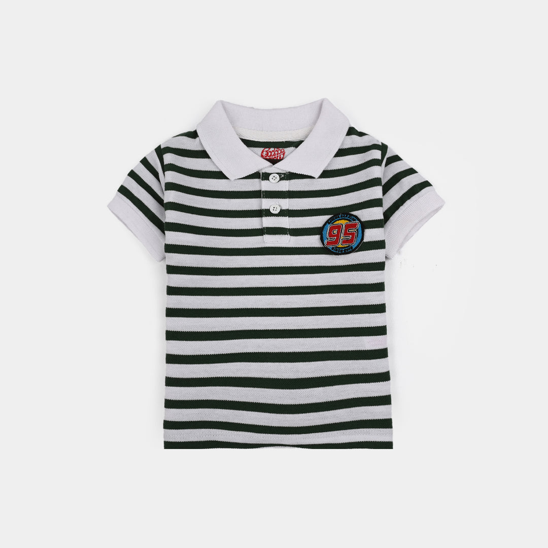 Infant Boys Cotton PK Polo T-Shirt (95) - White