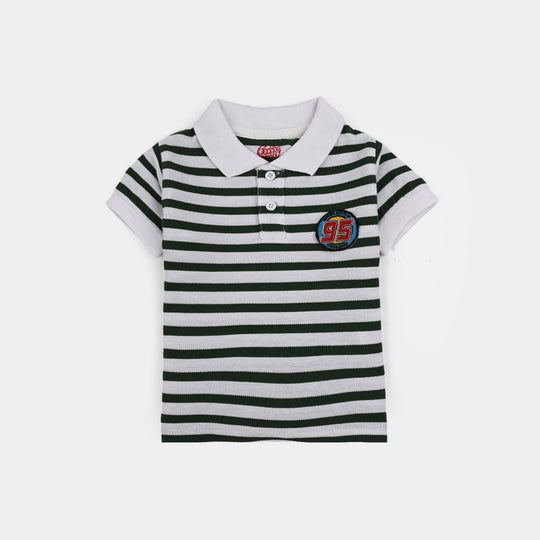 Infant Boys Cotton PK Polo T-Shirt (95) - White