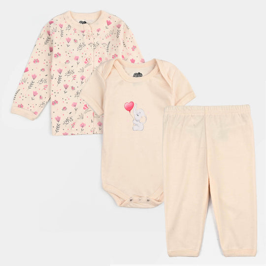 Infant Unisex Cotton 3Pcs Suit Set