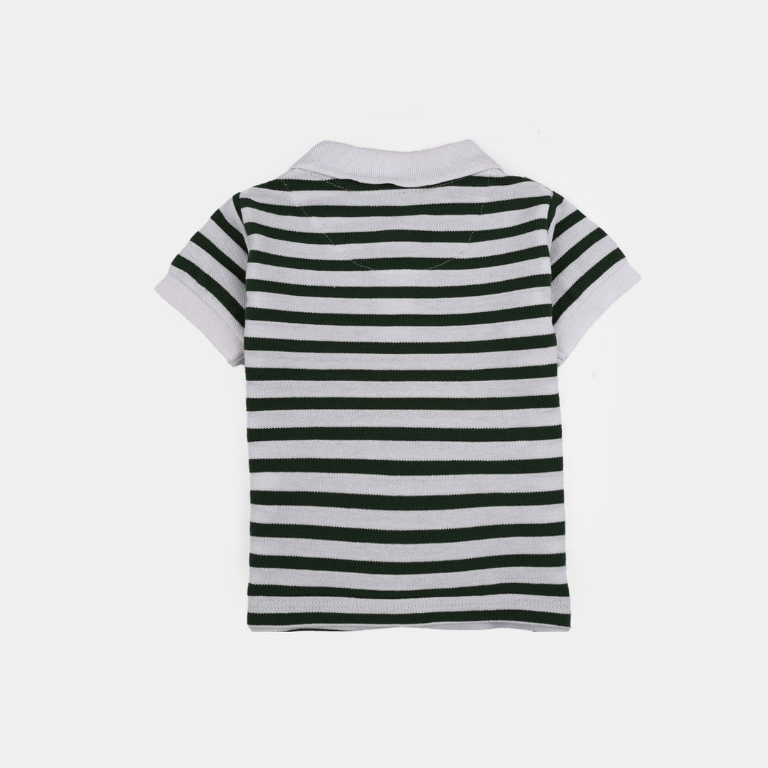 Infant Boys Cotton PK Polo T-Shirt (95) - White