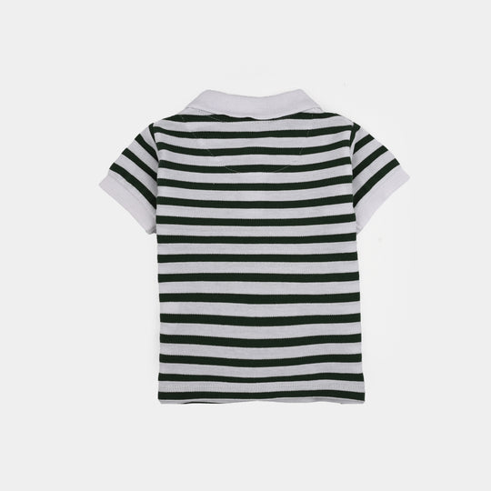 Infant Boys Cotton PK Polo T-Shirt (95) - White
