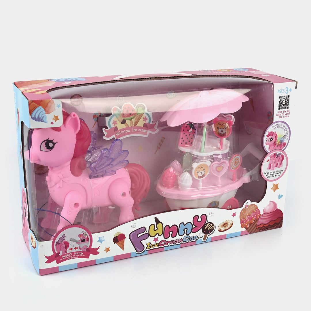 Funny Pony Ice Cream Car Light & Sound Play Toy Set